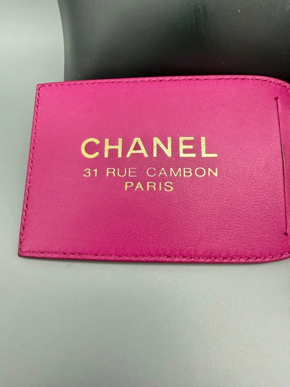 Chanel Lambskin 31 Rue Cambon Bow Luggage Tag
